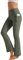 Glacspyg Damen Hose Schlaghose mit Taschen V-Taille Bootcut Sporthose Freizeithose Jogginghosen für Fitness Olivgrün XL