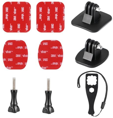 HSU Adhesive Mount for GoPro, Helmet Mounts with 3M Adhesive Pads for Hero 13/12/11/10/9/8/7/6/5/4/3 Action Cameras