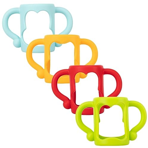 ABOOFAN 4pcs Silicone Baby Bottle Handles Ergonomic Non-Slip Grip for Feeding Bottles