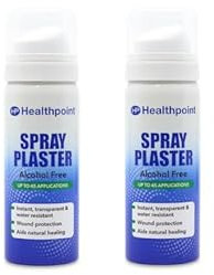 Healthpoint - Spray Plaster Transparent Film Graze Cuts - Alcohol Free - 40ml - Two Pack