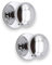 Infinity Decor Pair of Polished Chrome Solid Brass Victorian Round Mortice Door Knobs - Pull Handles Set for Internal and External Doors