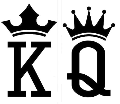 King & Queen - V1 - Allwetter-Aufkleber, Vinyl-Aufkleber, Auto, Laptop, LKW, Werkzeugkasten, Fenster, Tumbler, Boot, Anhänger usw (Weißes Holographisch, 5x6)