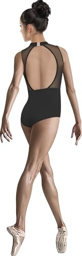 DANSHOW Body da ballo a collo alto da donna per balletto Maglia aperta sul retro Body da ballo per donna(23933-06-S)