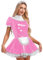 Yhong Dienstmädchen Kostüm Lack Und Leder Damen Französisch Maid Kostüm Sissy Kleid Mit Schürze Zimmermädchen Schürze Uniform Dessous Outfit Rosa S