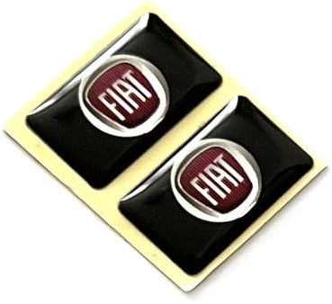 2 adesivi 18 x 11 mm. Adatto per auto FIAT con logo auto. Per interni, salone, chiavi, ecc. Adesivi decorativi con emblema (18 x 11 mm Fi.. 2 pezzi)