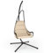 COSTWAY Hängesessel mit Gestell, Hängestuhl mit extra großem gepolstertem Sitz, Hängeschaukel, Hängesitz für Indoor und Outdoor (Beige)