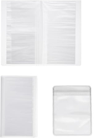 sourcing map 1 Set Clear Earring Organizer Book, Travel Jewelry Organizer Earring Storage Case with Pocket for Necklace Bracelet Ring Holder (84 Grids)