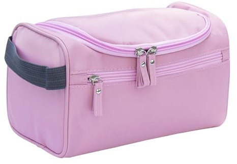 ONEGenug Kulturbeutel Reise Kulturtasche Herren & Damen Kosmetiktasche Zum Aufhängen Waschtasche für Jungen & Mädchen Pink