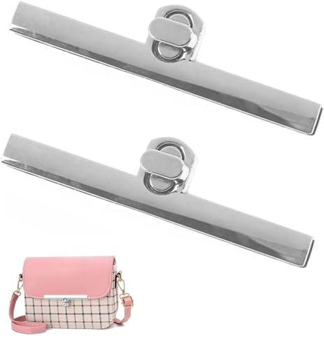JEYORZY 2 Pcs Cerraduras para Bolsos, Cierres de Monedero, Metálico Tuck Lock, Cierres Cerradura de Monedero Cierres, Cierre de Metálico Candado, para Carteras de Cuero Cerradura Giratoria de Bolsos