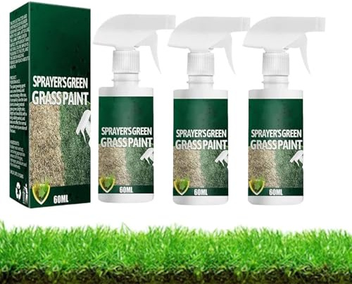 60ml New Upgraded Green Grass Lawn Spray, Lawn Paint Lawn Colorant, Green Grass Spray Paint for Lawn, Grass Paint, Natural Green Spray Paints for Lawn Paints, Eco-Friendly and Pet Friendly (3pcs)