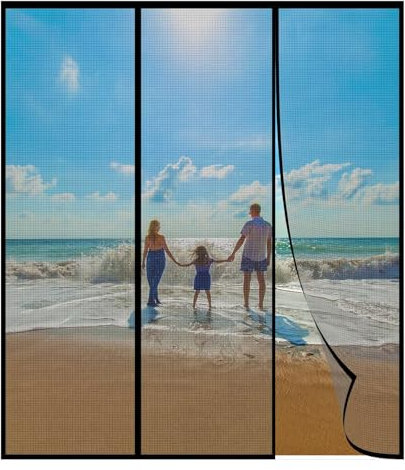 Moustiquaire AimantéE Porte Fenetre 125x230cm Facile à Installer Sans Percer Rideau De Porte Anti Insecte Mouche Pour Porte D EntréE IntéRieur/Patio,Noir