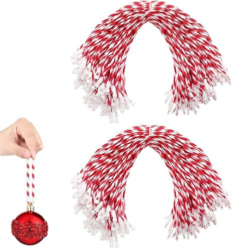 UCLEVER Lot de 500 Crochets pour Boules de Noël, Crochet de Corde de Décoration de Sapin de Noël avec Serrure, Crochet de Décoration de Noël pour Accrocher des décor de Sapin de Noël