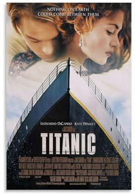 Tita-nic Film- und TV-Drama-Poster, klassische Kunst, Film- und Fernsehstars, Nostalgie, Komödie, Horror, Wanddekoration, Schlafzimmer, Büro, Dekoration, Ölgemälde, Stoffposter, 40 x 60 cm,