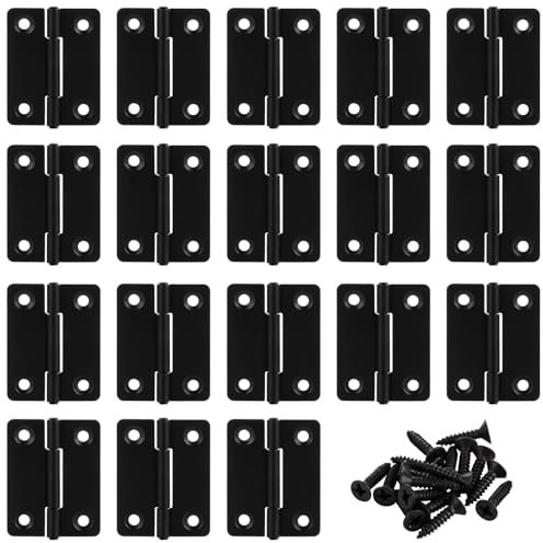MEIDIV 18Pcs Black Hinges, 50mm Small Hinges, 2in Hinges for Wood, Stainless Steel Door Hinges, Small Butt Hinges Door Hinges for Cabinet, Cupboard, Closet, Drawer, Window, Wooden Boxes
