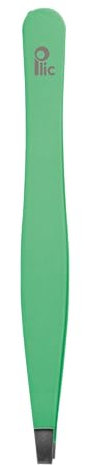 PLIC BEAUTY - Pince à épiler professionnelle - Mors droits - Couleur verte - Précision et confort - Acier inoxydable - Finition Soft Touch