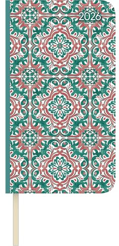 Alpha Edition - Lady Journal Slim Oriental 2026 – Taschenkalender 9×16 cm – Weekly – kompakter Wochenplaner mit Notizseiten, Info- & Adressteil – 128 Seiten