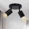 Glitzerlife Deckenstrahler 2 Flammig Deckenleuchte Schwarz - Deckenlampe GU10 Runde Metall Schwenkbar 350° Deckenspot Modern Flurlampe Küchenlampe Wohnzimmer Schlafzimmer MAX.25W ohne Leuchtmittel