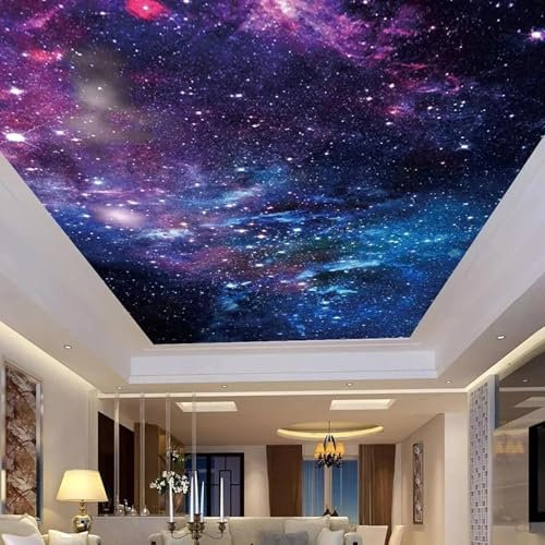 WEIMEIJIE Wallpaper Ceiling Mural 3D Beautiful Starry Sky Living Room Bedroom Zenith Ceiling Decorative Wall Painting