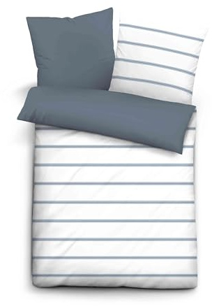 CINQUE Bettwäsche Garnitur mit Kopfkissenbezug Renforce 0041701 ROM 1x 155x220 cm + 1x 80x80 cm, blau