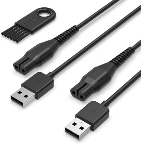 Superer 2 Pack 4.3V Charger Cable for Philips A00390 MG3720, MG3730, QP2520, QP2620, BT3206, MG5730, MG3722, MG3758, MG5720, MG3710, BT3208 OneBlade Shaver Charging