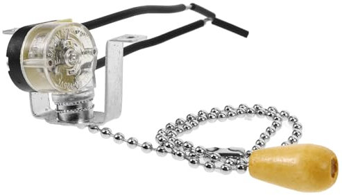 POPETPOP Wall Ceiling Light Pull Chain Switch Chrome Pull Light Fixture Cord Bathroom Pull Switch Accessory for Home Lighting Lamp Control