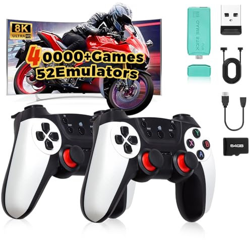 Wireless Retro Game Stick,30000+ Classic Games,Retro Game Console,HDMI TV Output, Plug And Play Retro Game Revisiter with Premium Competitive Dual Controllers