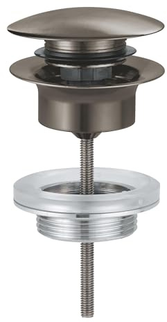GROHE Kit de vidage avec Bouchon Poussoir pour lavabo avec trop-Plein, Anthracite satiné, 65807MG0