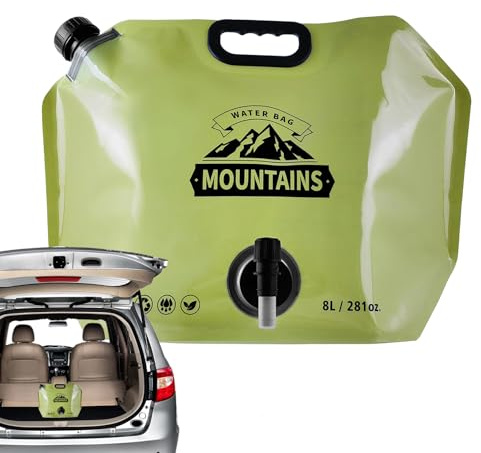 ZHUMCCY Sac De Stockage D Eau,Réservoir D Eau Pliable 8L - Poche Hydratation Robinet Réglable Anti-Fuite pour Randonnée Vélo Pique-Nique Voyage