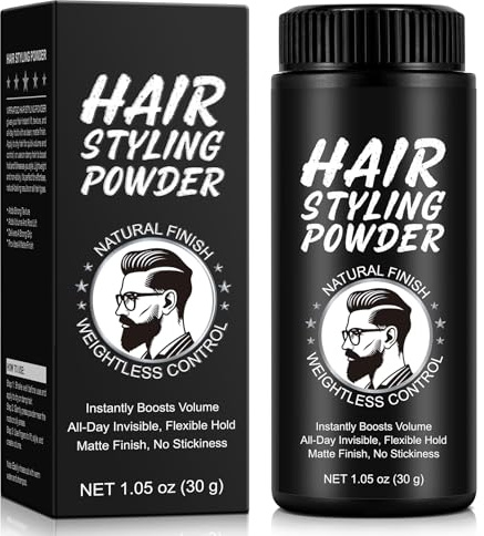 Texture Powder for Men, Hair Styling Powder Designed for All Hair Types with Matte Finish, 24 Hour Hold, Easy to Apply with No Oil or Greasy Residue - 30g