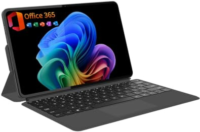 2-in-1 Laptop Tablet 2026 with Magnetic Keyboard & 1-Year Office 365, 12 2K FHD IPS Touchscreen, 12GB RAM 512GB SSD, 6500Y Processor, USB-C, Dual Speakers, Windows 11 Laptop for Home Office Students