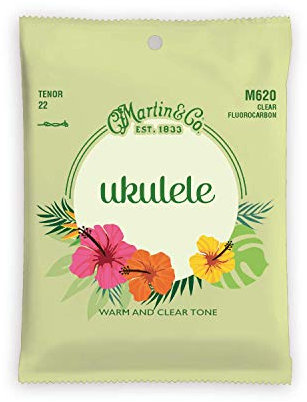 MARTIN Cuerdas para ukelele tenor, fluorocarbono transparente, afinación en Do, Tirant Standard 220 (M620)