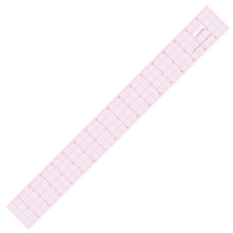 KEARING 2x18 Clear Sewing Graph Ruler - Plastic Pattern Grading Ruler | Flexible 1.2mm clear plastic 18 grid ruler for fashion design. Sandwich line markings never rub off for sewing