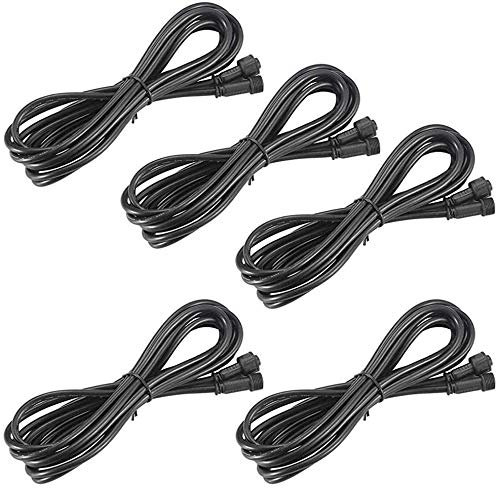 INDARUN 5pcs 2-PIN 3M Verlängerungskabel GEYUEYA Warmweiß Bodenstrahler Außen, Extender für Kabel für Warmweiß LED Bodenstrahler Außen, IP67 wasserdicht