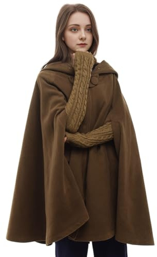 GRACEART Mittelalterliche Unisex Vampir Umhang Gothic Cosplay Kostüm, Robe mit Kapuze Cape Mantel Umhang Poncho
