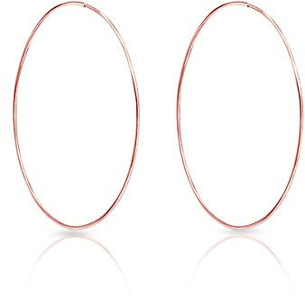 Creolen Rosegold 50mm - Ohrringe Rose Creolen 50mm - Rose Ohrringe Damen - Creolen Rose Vergoldet - Ohrringe Creolen Silber 925 Rosegold - Creolen Dick - Creolen Silber 925 Groß