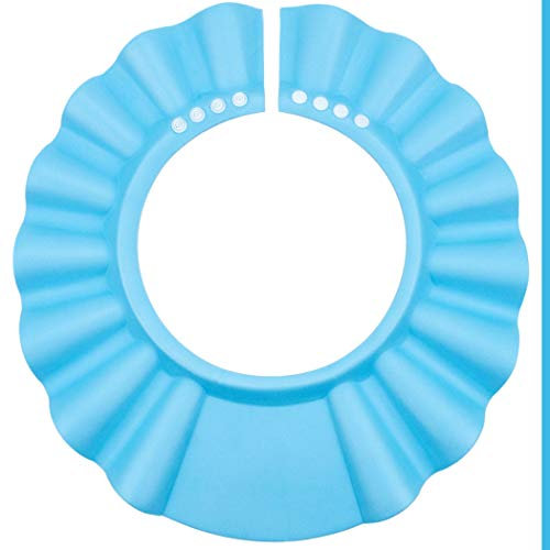 Verstellbarer Augen- und Ohrenschutz, 1 Stück, in Blau, weicher Shampoo Schutz für Kleinkinder und Erwachsene, Duschhaube Kinder, Baby Shampoo Kappe, Haarwaschhilfe für Haare waschen ohne Tränen