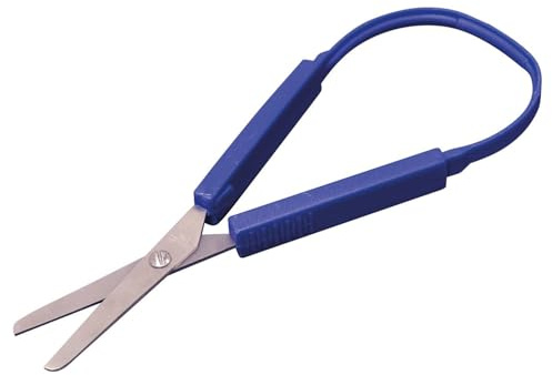 Aidapt Handliche Schlaufenschere, ideal für Benutzer mit geschwächtem Griff und eingeschränkter Fingerfertigkeit. Einfach zu halten, abgerundeter Kopf, öffnet sich automatisch, wenn Druck losgelassen