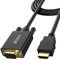 Akasa Cable Adaptador HDMI a VGA | Full HD 1080P | Soporte de Alta resolución | Conectores chapados en Oro de 24 K | Chipset Inteligente Integrado | 2 m | AK-CBHD26-20BK