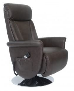 POLTRONE ITALIA Elena 2 Moteurs pivotant Cuir Fauteuil releveur inclinable électrique Fauteuil de Relaxation Fauteuil TV Salon Marron foncé