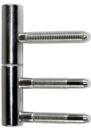 SN-TEC Standard Türband Set 2-teilig für Holztüren mit Holzzargen, Rolle 15mm, Stift 10mm (2 Stück, Siber hell vernickelt)