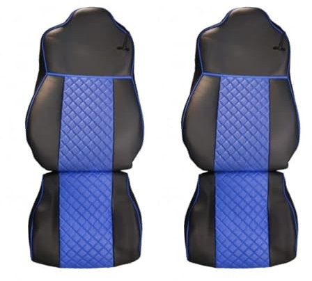 Sitzbezüge aus PU-Leder, Schwarz mit Blau, für DAF XF 106 2015 - 21