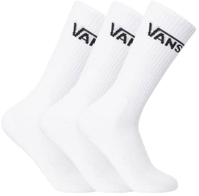 Vans Crew (Us 9-13, 3-Pack) Calzini, Bianco, Taglia Unica Uomo