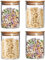 Xtulina 750ML Glass Kitchen Storage Jars with Bamboo Lids, Airtight Tea Coffee Sugar Storage Jars & Canisters, Pack of 4