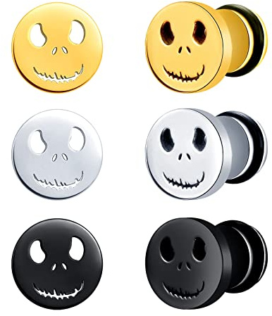 feilok Ohrringe für Männer Grimace Ohrpiercing Ohrstecker für Männer Frauen Edelstahl Ohrringe Fake Plug Piercing Knorpel