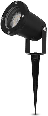 REV Gartenbeleuchtung - Gehäuse IP65 aus Aluminium, Wegeleuchte außen schwenkbar. 230lm, 3W. Kabel 1,5m, H:31cm, Schwarz L410