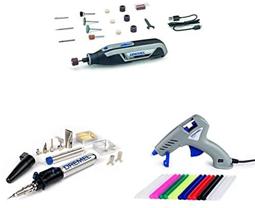 Dremel Cosplay Starter Pack: Dremel Lite 7760 Cordless Rotary Tool Set Li-Ion 3.6 V, Multi Tool Kit with 15 Accessories, Dremel 2000 VersaTip and Dremel 930-18 Hot Glue Gun