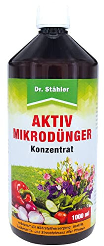 Dr. Stähler Aktiv Mikrodünger Konzentrat Universal Dünger Gartendünger 1000 ml für Rasen, Gemüse und Zierpflanzen
