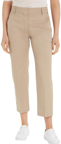 Tommy Hilfiger Damen Hose Chino Slim Fit, Beige (Beige), 36