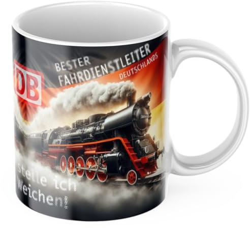 Bester Fahrdienstleiter Deutschlands Tasse, hier stelle ich die Weichen Eisenbahn, Bahntasse, Eisenbahner, Deutsche Bahn, Bundesbahn