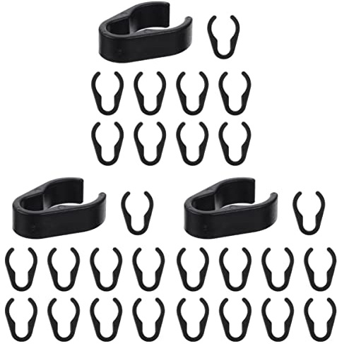 ABOOFAN 30pcs Microphone Cable Holder Clips Plastic Cable Clamps Mic Cord Clamp for Microphone Pole Cord Clip